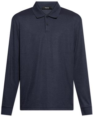 Theory Long Sleeve Polo - Blue