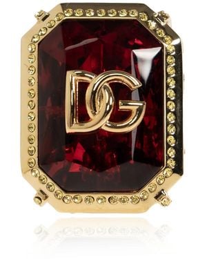 Dolce & Gabbana Ring With Shimmering Crystals - Red