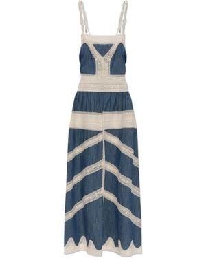 Zimmermann Dress With Lace Inserts - Blue
