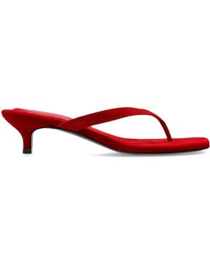 Black Suede Studio Heeled Mules 'Kendal 35' - Red