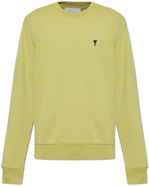 Ami Paris Sweatshirt With Logo - Yellow