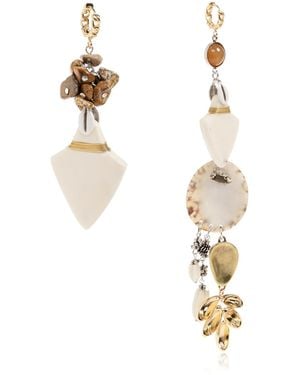Isabel Marant Asymmetric Earrings - White