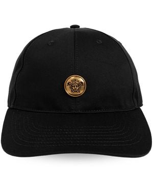 Versace Baseball Cap With Medusa Head - Black
