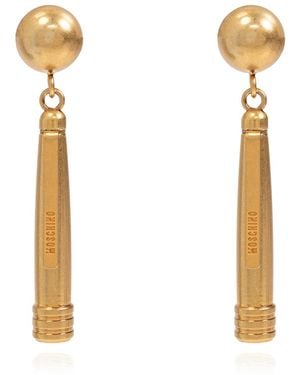 Moschino Earrings With Pen Motif - White