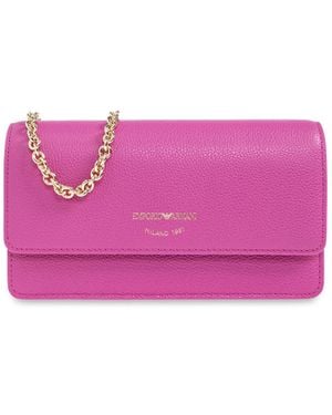 Emporio Armani Clutch With Logo - Purple