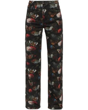 R13 Trousers With Print - Black