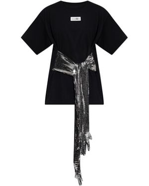 MM6 by Maison Margiela T-Shirt With Long Gloves - Black