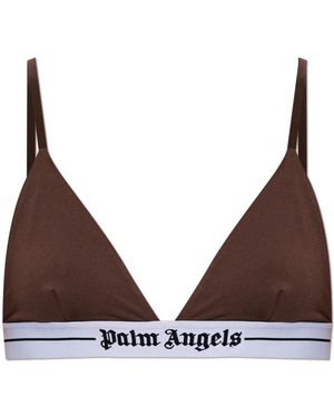 Palm Angels Bra With Logo - Brown
