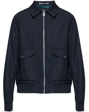 Paul Smith Cotton Jacket With Collar - Blue