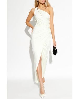 Versace Satin One-Shoulder Dress - White