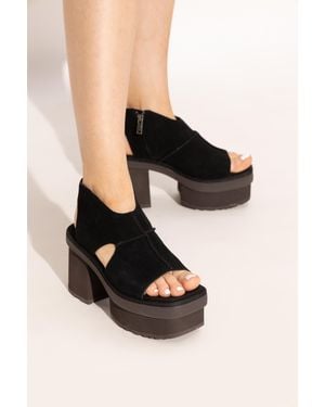 UGG Heeled Sandals W New Heights Plaform T-Strap - Black