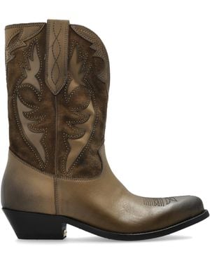 Golden Goose 'Wish Star' Leather Cowboy Boots - Brown