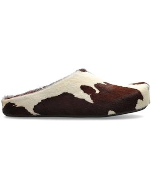 Marni Animal Print Slides - White