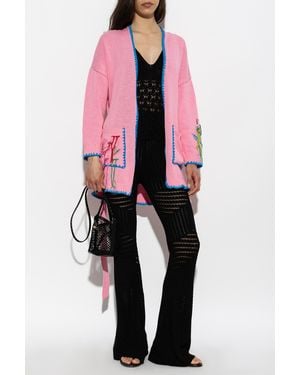 Akep Cardigan With Belt - Pink