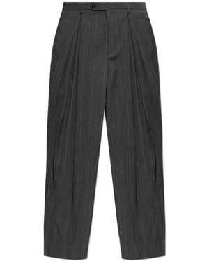 Valentino Garavani Wool Pleated Trousers - Black