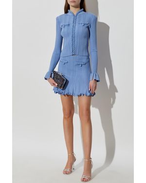 Self-Portrait Cardigan With Decorative Beads - Blue