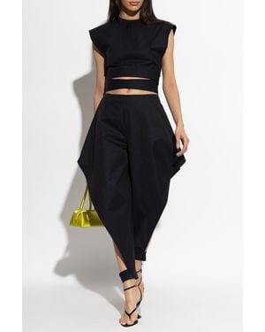 Alaïa Asymmetrical Cut Pants - Black