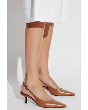 Black Suede Studio Leather Heeled Shoes "Lainey" - Brown