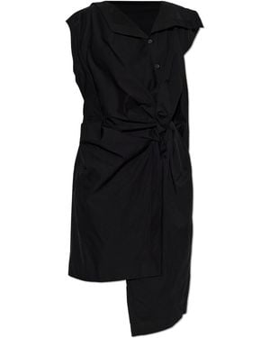 Issey Miyake Asymmetric Jumpsuit With Draping - Black