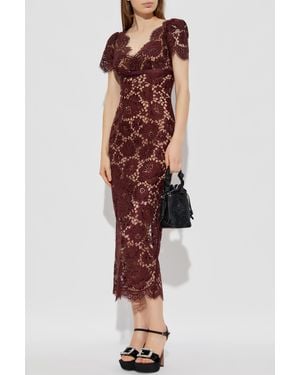 Self-Portrait Lace Dress - Red