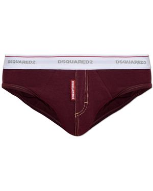 DSquared² Cotton Briefs With Logo - Purple
