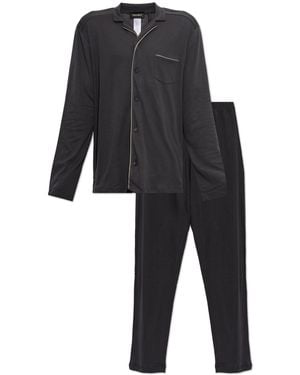 Hanro Two-Piece Pyjamas From The 'Night & Day' Collection - Black
