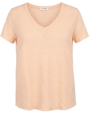 American Vintage V-Neck T-Shirt - Pink