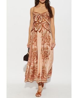 Zimmermann Silk Off-Shoulder Dress - Natural