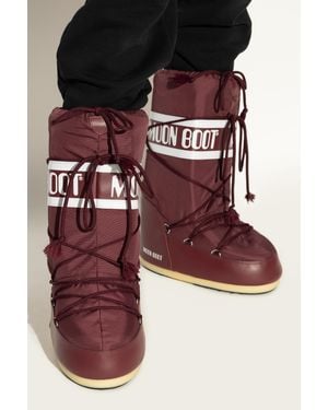 Moon Boot 'Icon Nylon' Snow Boots - Red
