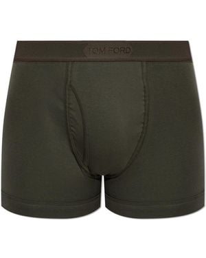 Tom Ford Cotton Boxers With Logo - Green