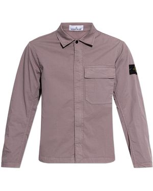 Stone Island Shirt With Pocket - Purple