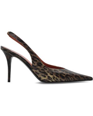 AMINA MUADDI Satin High-Heeled Shoes 'Anok' - Brown