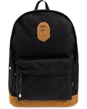 A Bathing Ape Backpack With Logo - Black