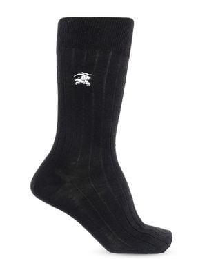 Burberry Socks With Logo - Black