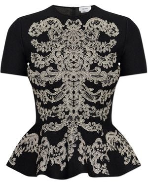 McQueen Top With Lurex Thread - Black