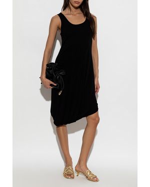 Loewe Asymmetrical Dress With Draping - Black