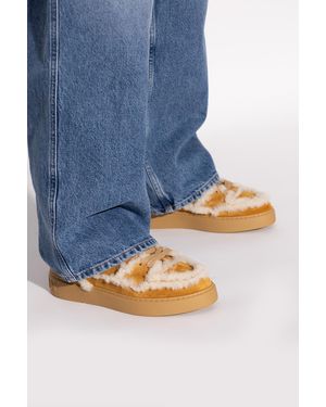 Balmain Sports Shoes Finished With Fur - Blue
