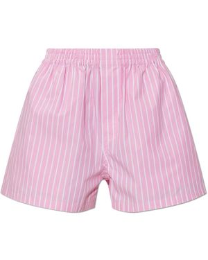 Balenciaga Striped Pattern Shorts - Pink