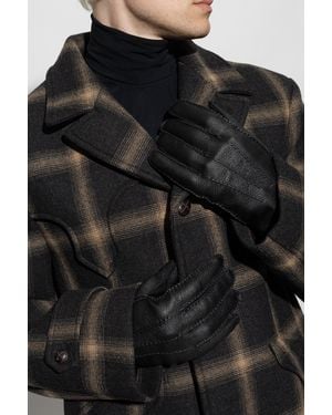 Brioni Leather Gloves - Black