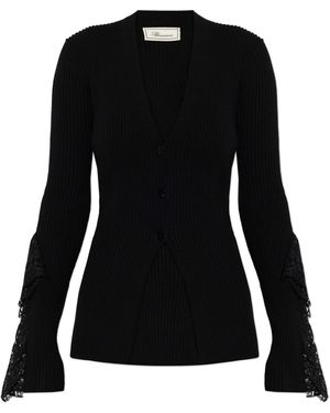 Blumarine Ribbed Cardigan - Black