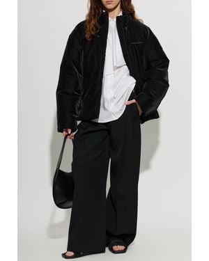 Alexander Wang Puffer Jacket With A Stand-Up Collar - Black