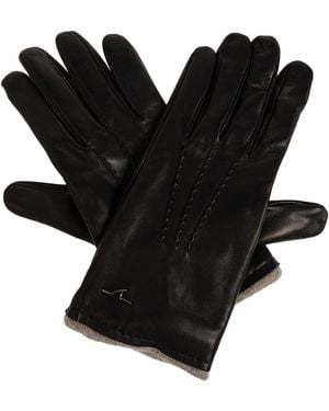 Paul & Shark Leather Gloves - Black