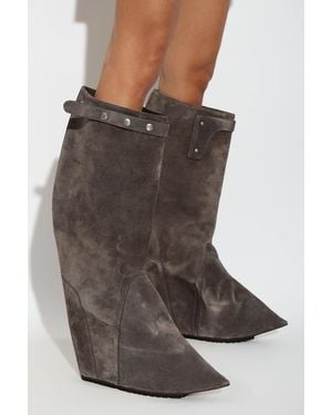 Rick Owens Wedge Boots 'Taconaska' - Brown