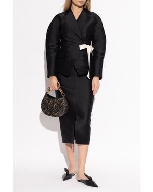 Lanvin Blazer With Decorative Tie - Black