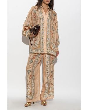 Zimmermann Loose-Fit Silk Pants - Natural