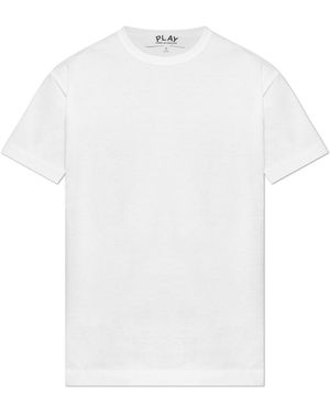 COMME DES GARÇONS PLAY T-Shirt With Logo-Shaped Patch - White