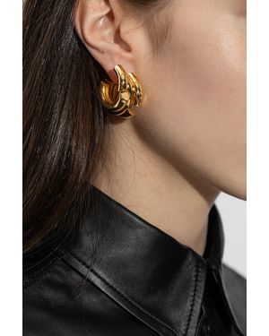 Balenciaga Earrings With Engraved Logo - Black