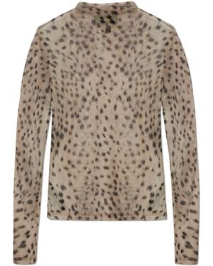 Amiri Top With Animal Motif - Natural