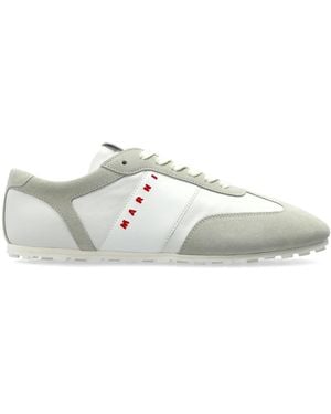 Marni Leather Sports Shoes With Logo - White