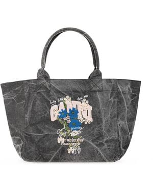 Ganni Bag With Colourful Embroidery - Black